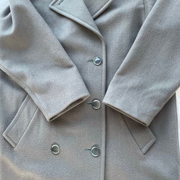 🔥VTG 90s Union Made Jones New York Double Breasted Wool Overcoat Old Money M-XL - Picture 10 of 16